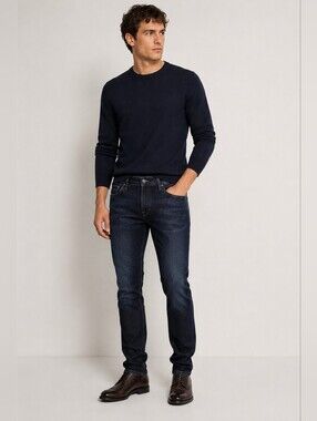 Z Zegna Slim Fit Stretch Jeans 33 Dark Wash Luxury Italian Designer Denim